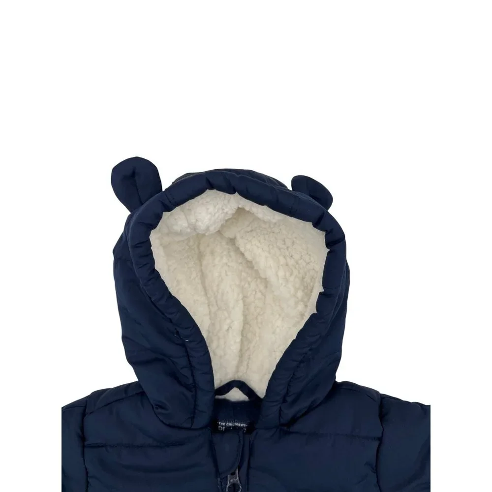 Infant Unisex Navy Blue Snow Pram 0-3 M By The Childrens Place Fleece Lined & In